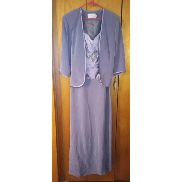 Montage by Mon Cheri Dress Jacket Set SZ 18 New Mother of Bride Beaded Formal - Picture 1 of 13